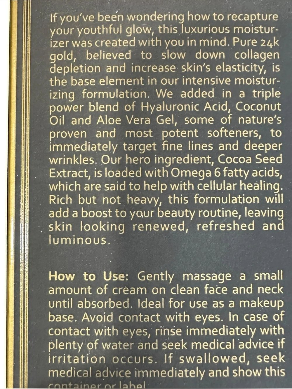 Cocoage - Sweet Treat 24K Hydrating Cream for All Skin Types 50ml New in Box